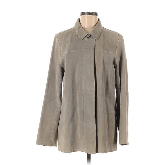 Banana Republic Grey suede Women’s jacket Shirt Button Down M - Picture 1 of 3